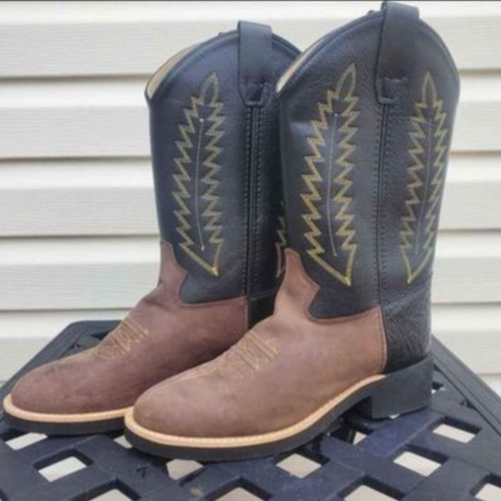 Old West Brown and Black Kids' Western Boots